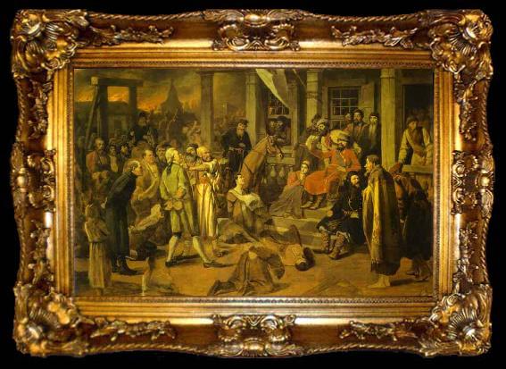 framed  Vasily Perov Pugachev Judgement, ta009-2